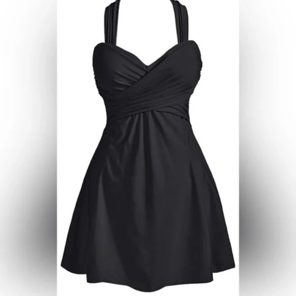 NWT - COCOPEAR Women's Elegant Crossover One Piece Skirted Swimsuit - Picture 1 of 9